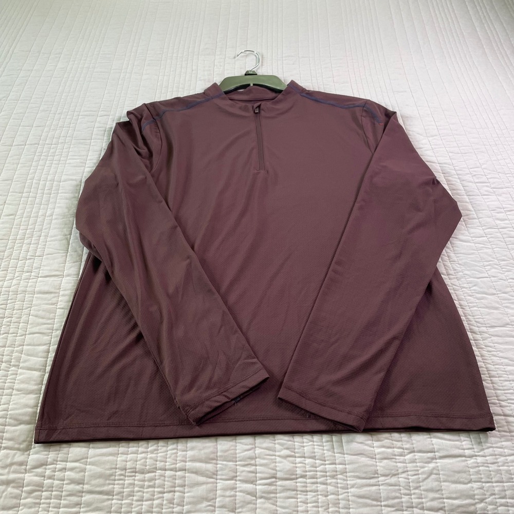 Xersion Mens 1/4 Zip Pullover Huckleberry Purple Flatback Mesh Train Top Size M